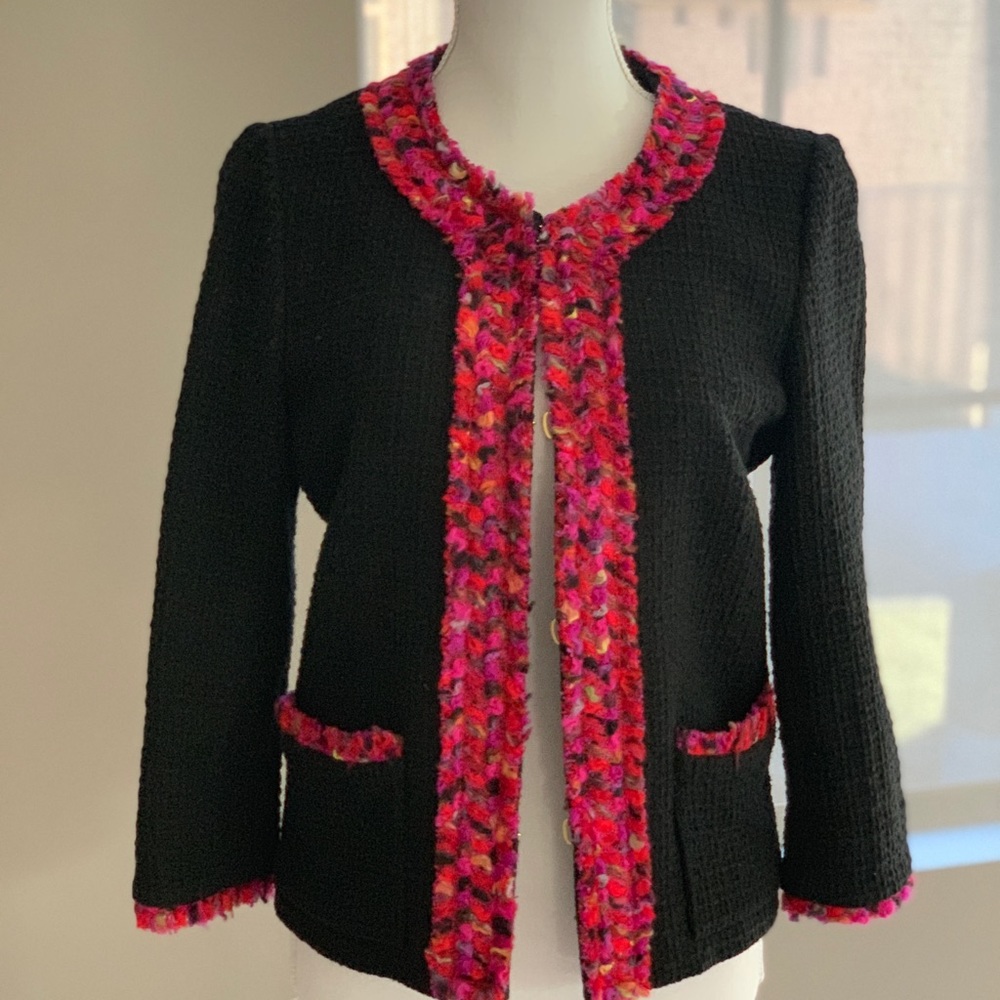 Kate Spade Black Jacket with Pink Trim